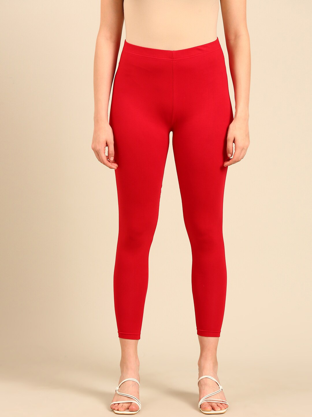 

Marcia Mid-Rise Ankle Length Leggings, Red