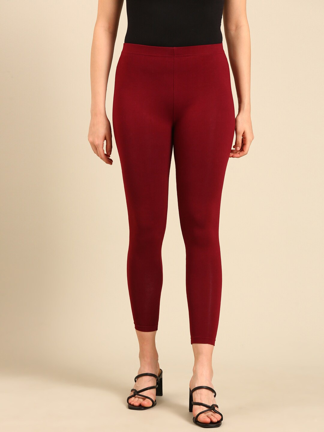 

Marcia Mid-Rise Ankle Length Leggings, Maroon
