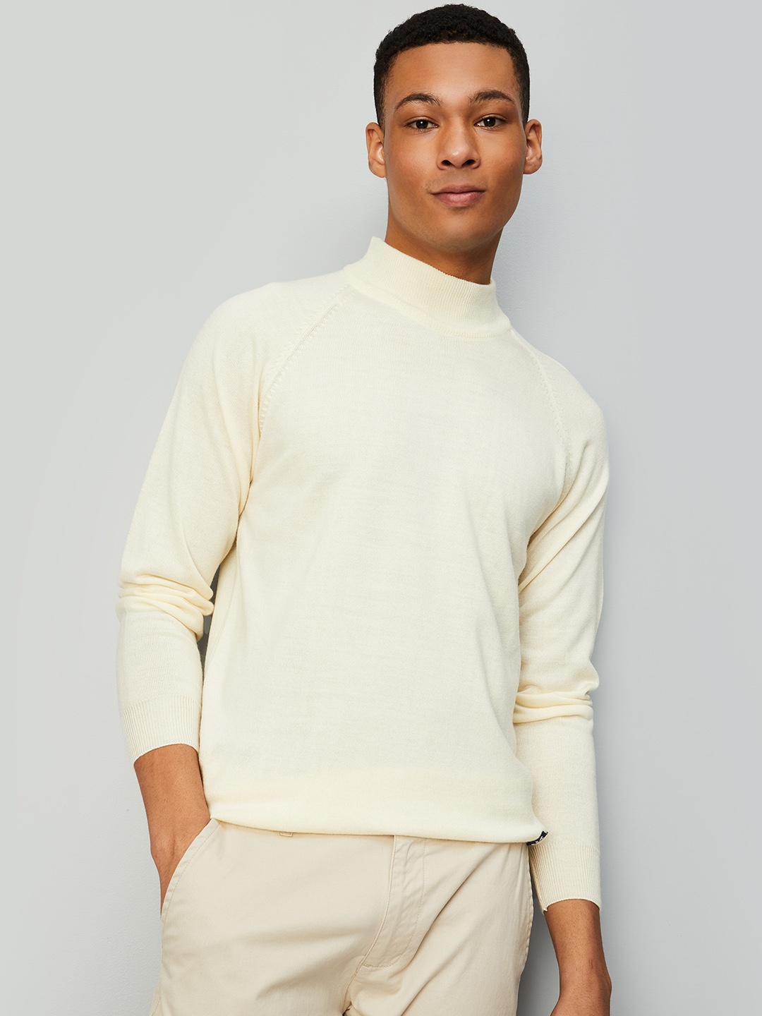 

max High Neck Acrylic Pullover, Off white