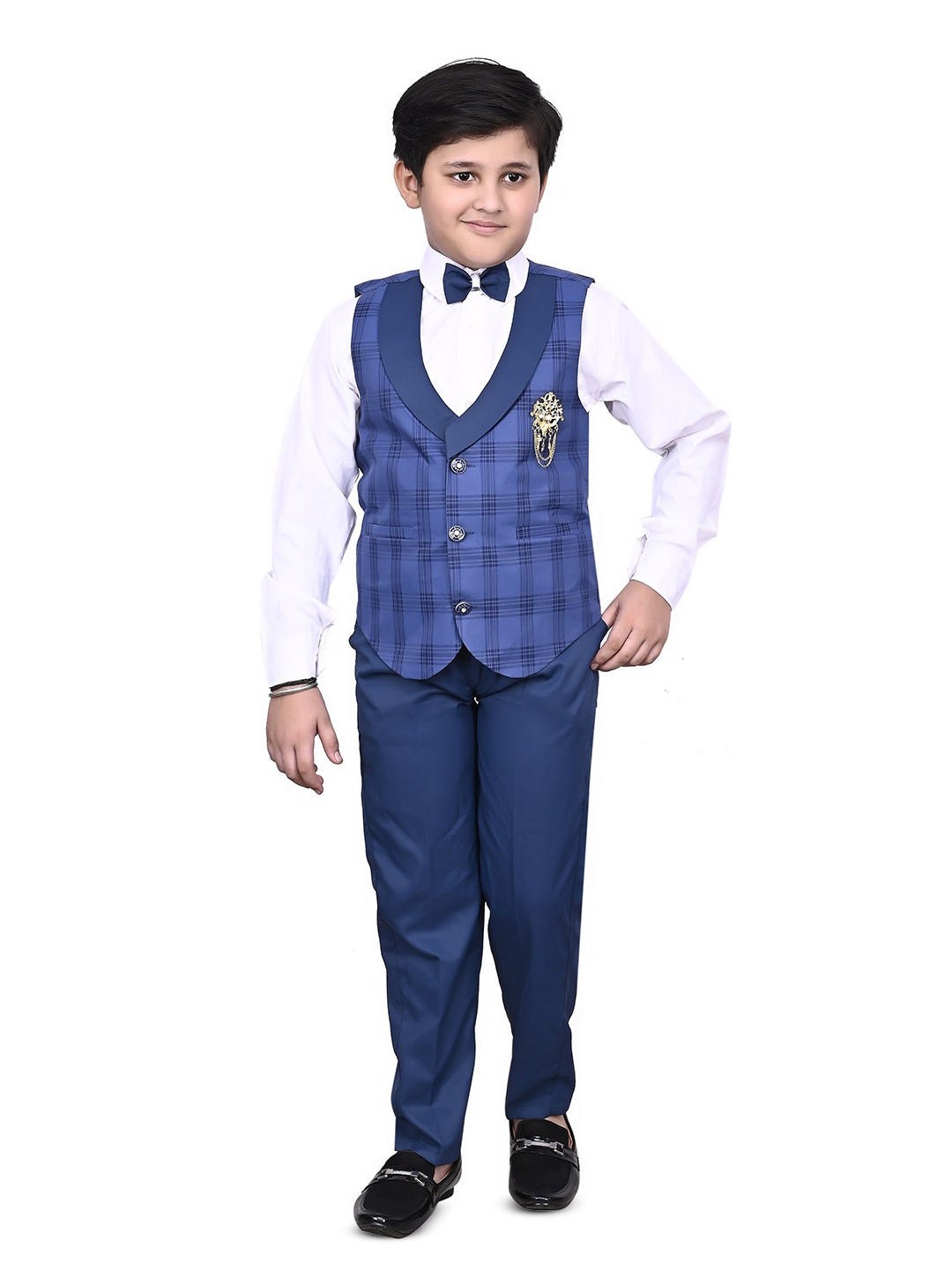 

BAESD Boys Self Design 3-Piece Casual Suits, Navy blue