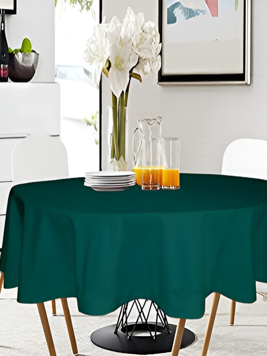 

Lushomes Green 1.01 m Cotton Round Table Cover