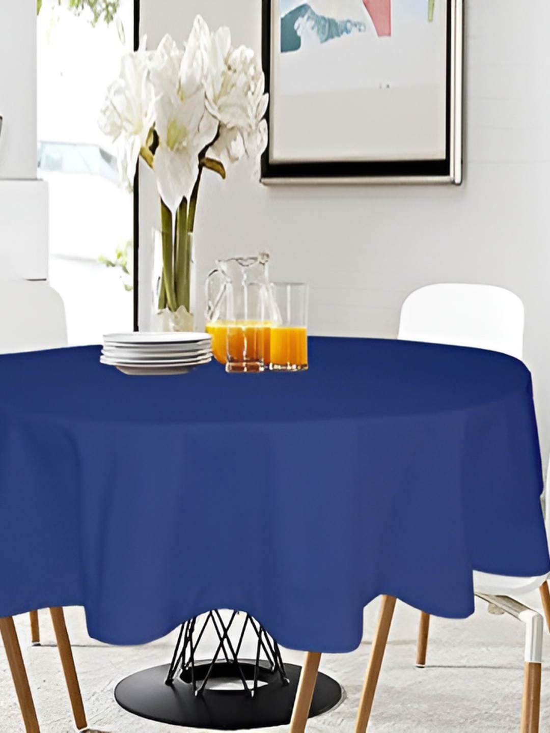 

Lushomes Blue Pure Cotton Round 2 seater Table