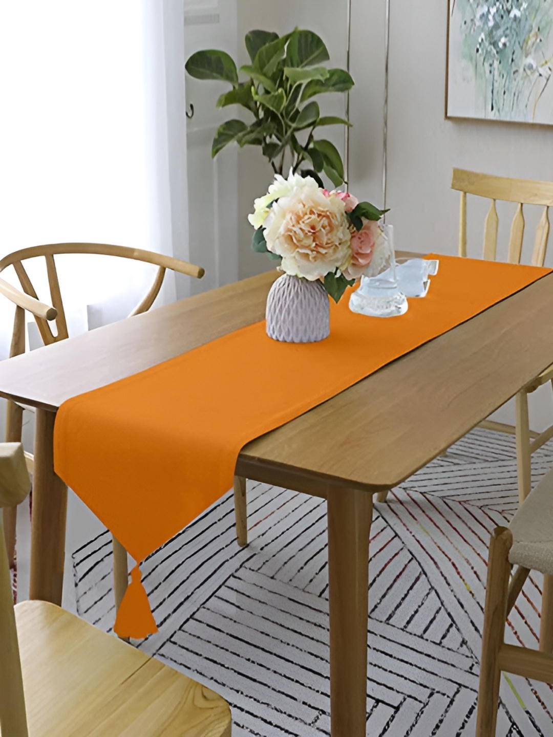 

Lushomes Orange Pure Cotton Dining Table Runner