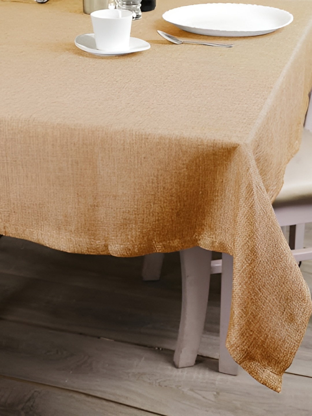 

Lushomes Beige Cotton 6 Seater Table Cover