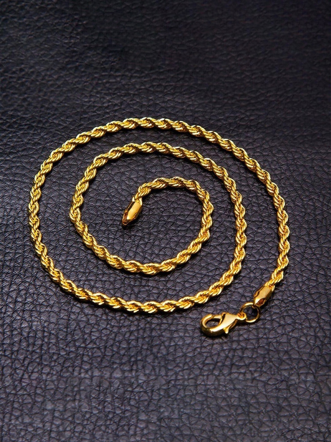 

MEENAZ Men Gold-Plated Stainless Steel Statement Chain