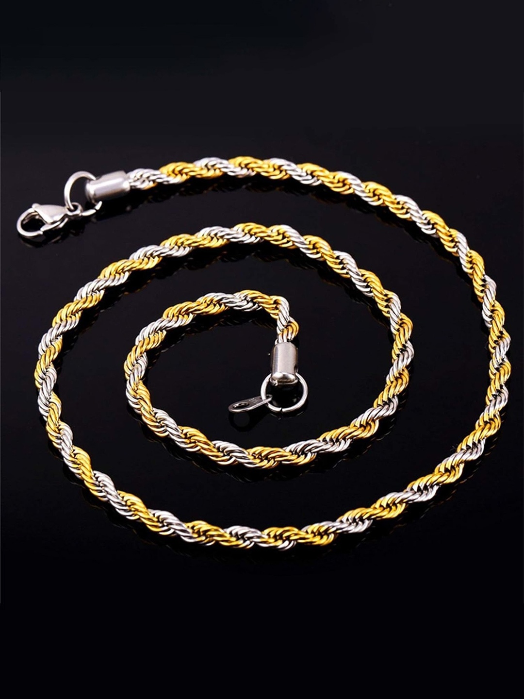 

MEENAZ Men Silver Plated Stainless Steel Chain