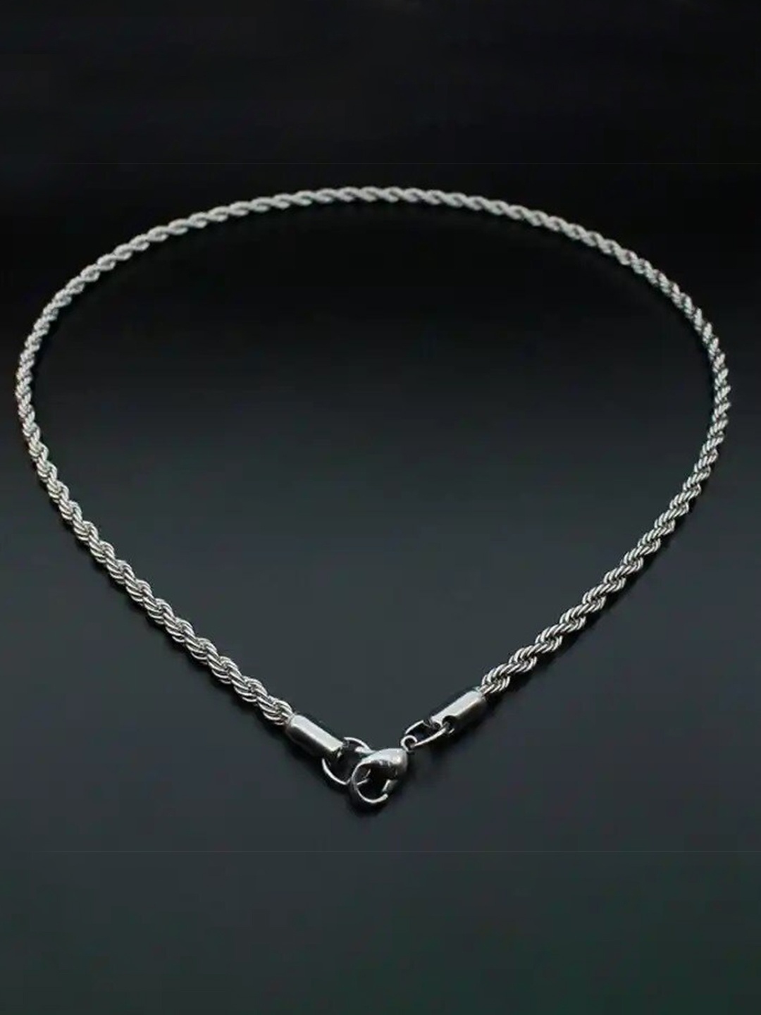 

MEENAZ Men Silver-Plated Stainless Steel Statement Chain