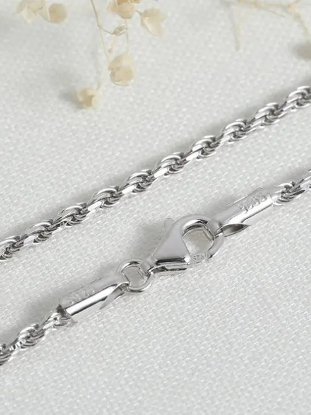 

MEENAZ Set Of 2 Men Silver-Plated Stainless Steel Statement Chains