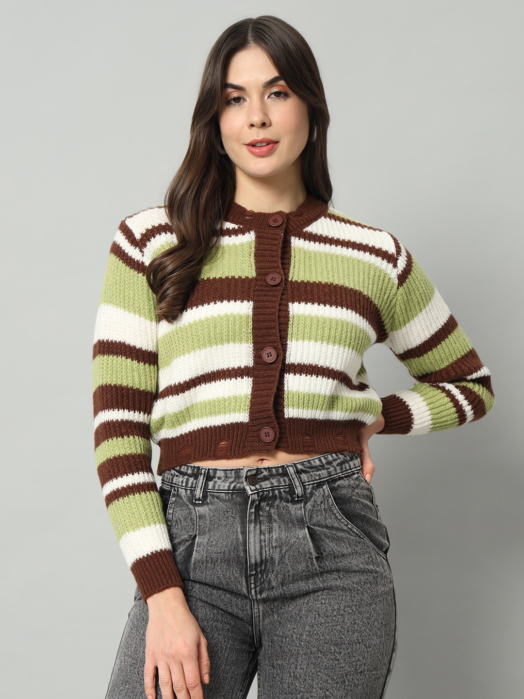 

Chemistry Striped Woollen Sweater Vest, Green
