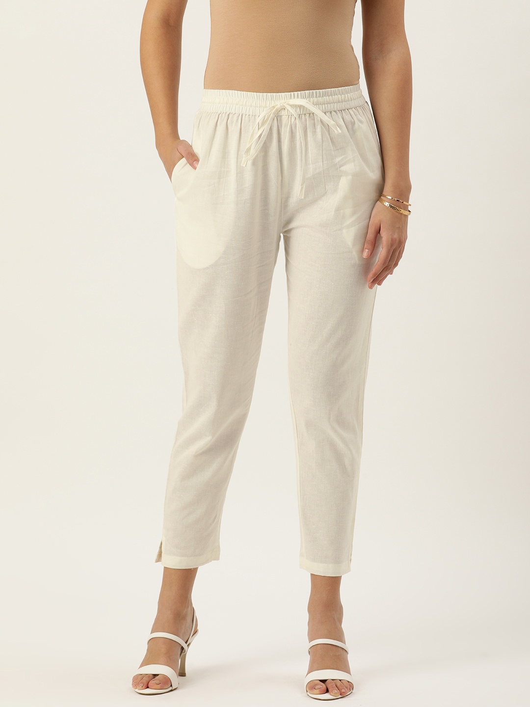 

AMUKTI Pleated Ethnic Trousers, Off white