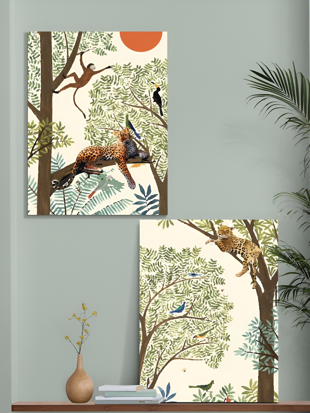 

Art Street Beige & Green 2 Pieces Floral And Botanical Wall Paintings