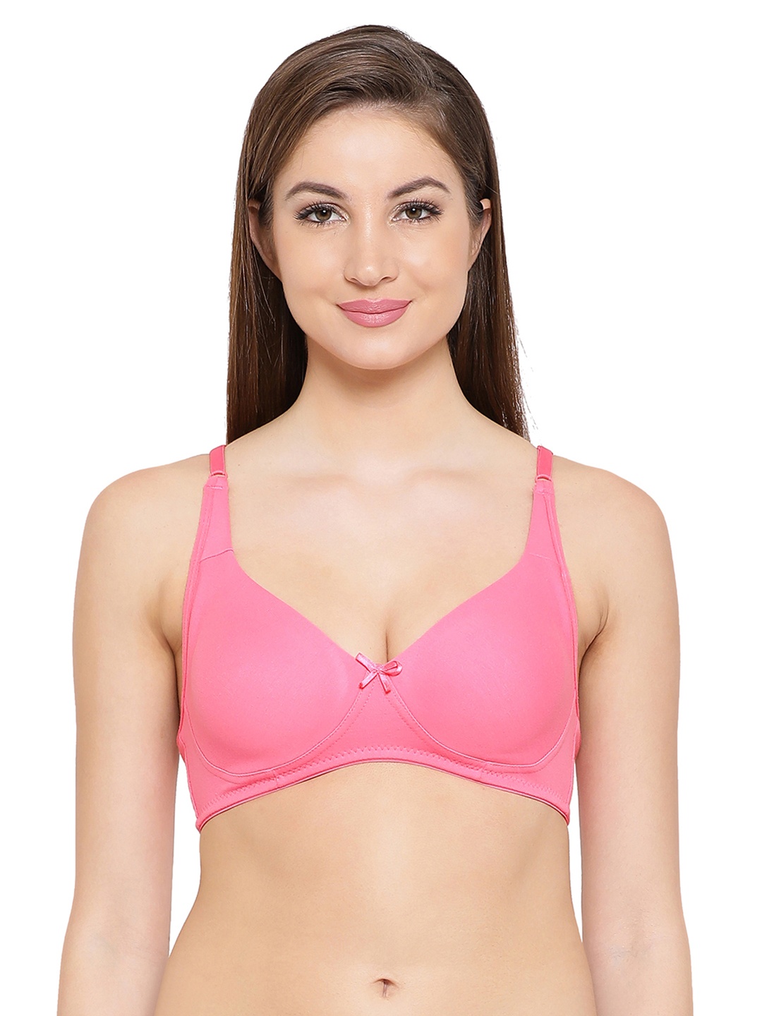 

Clovia Non-Padded Pure Cotton T-shirt Bra - Medium Coverage, Pink