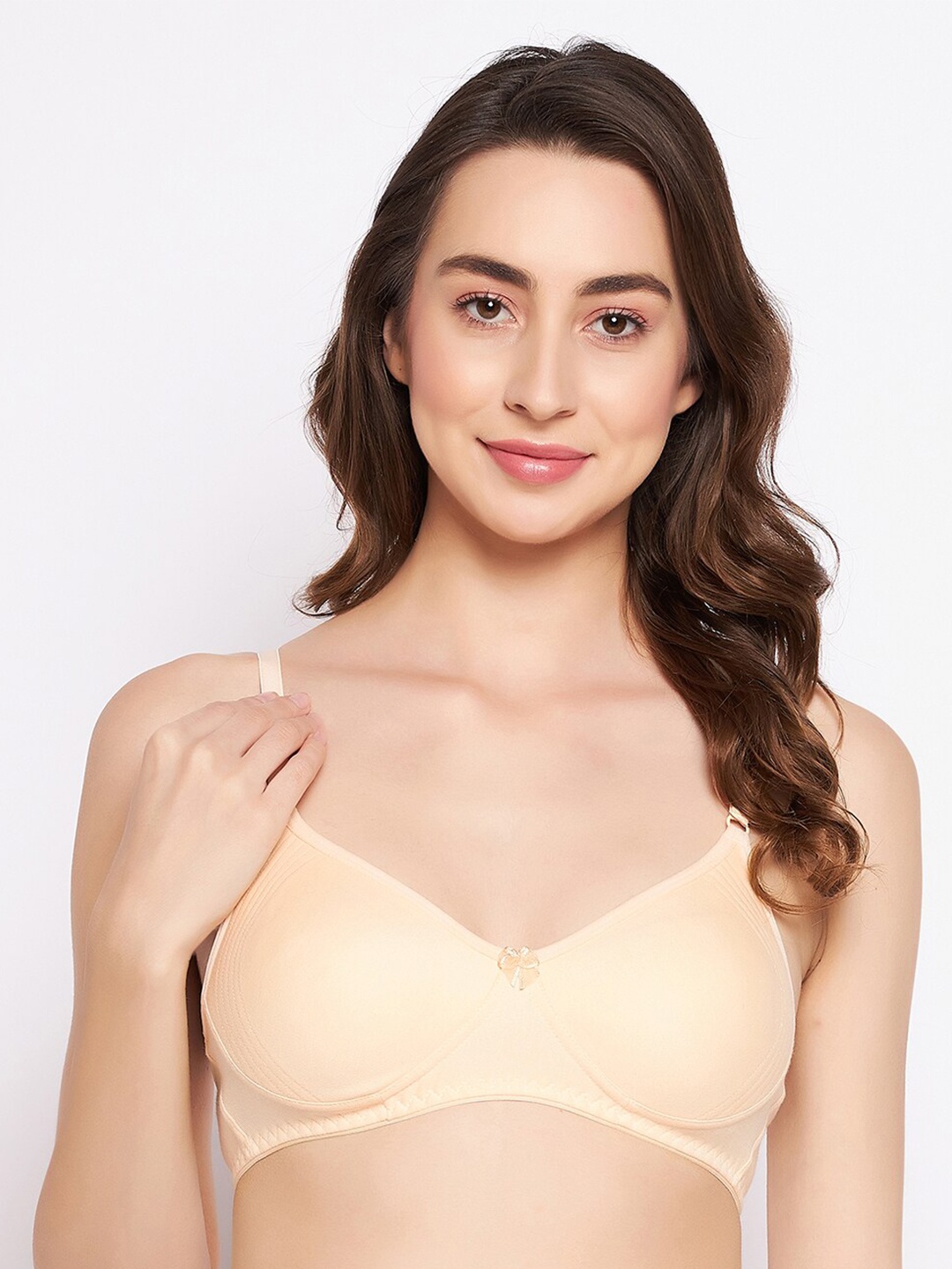 

Clovia Non-Padded Full Coverage Pure Cotton T-shirt Bra With All Day Comfort, Beige