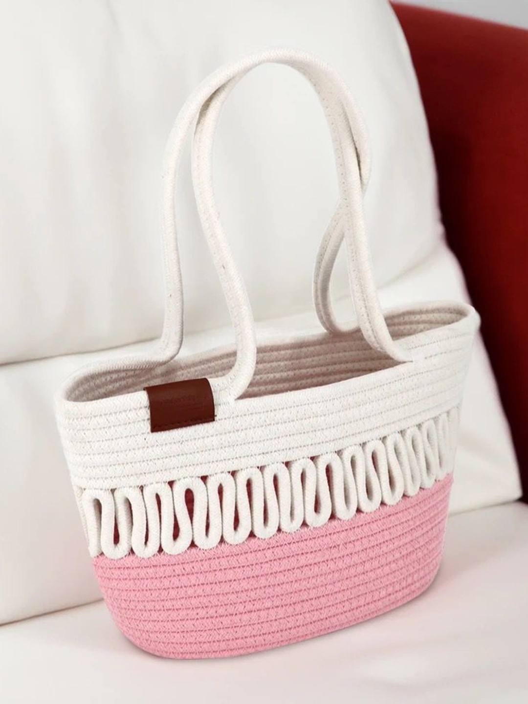

Bajo's Colourblocked Oversized Shopper Tote Bag, White