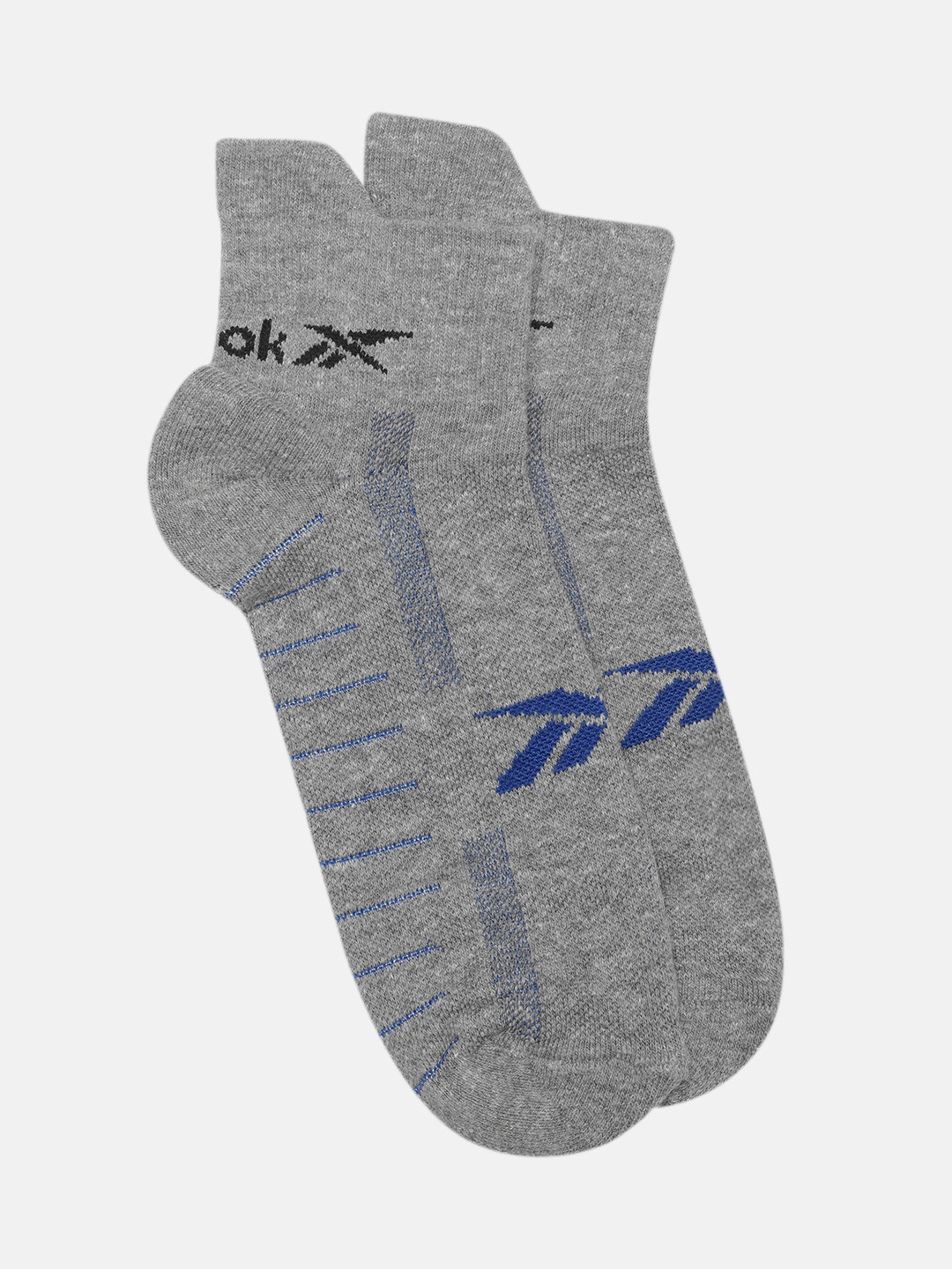 

Reebok Unisex Brand Logo Self Design Ankle Length Socks, Grey