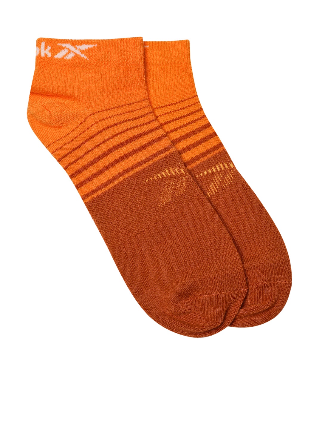 

Reebok Unisex Striped Quick Dry Run Ankle Length Socks, Orange