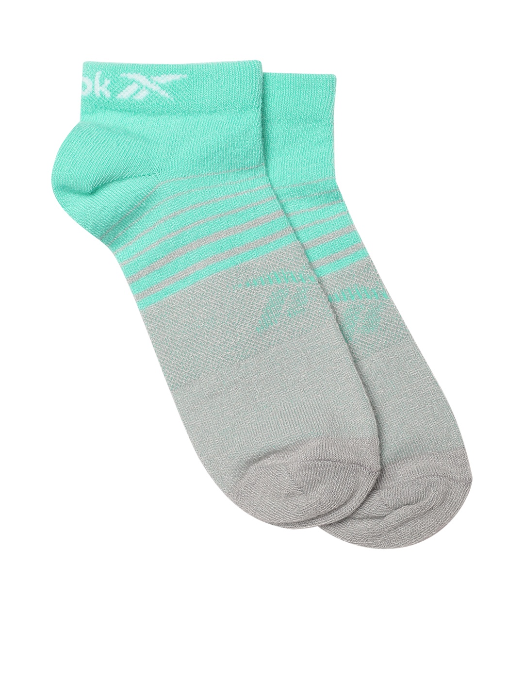

Reebok Unisex Striped Quick Dry Run Ankle Length Socks, Green