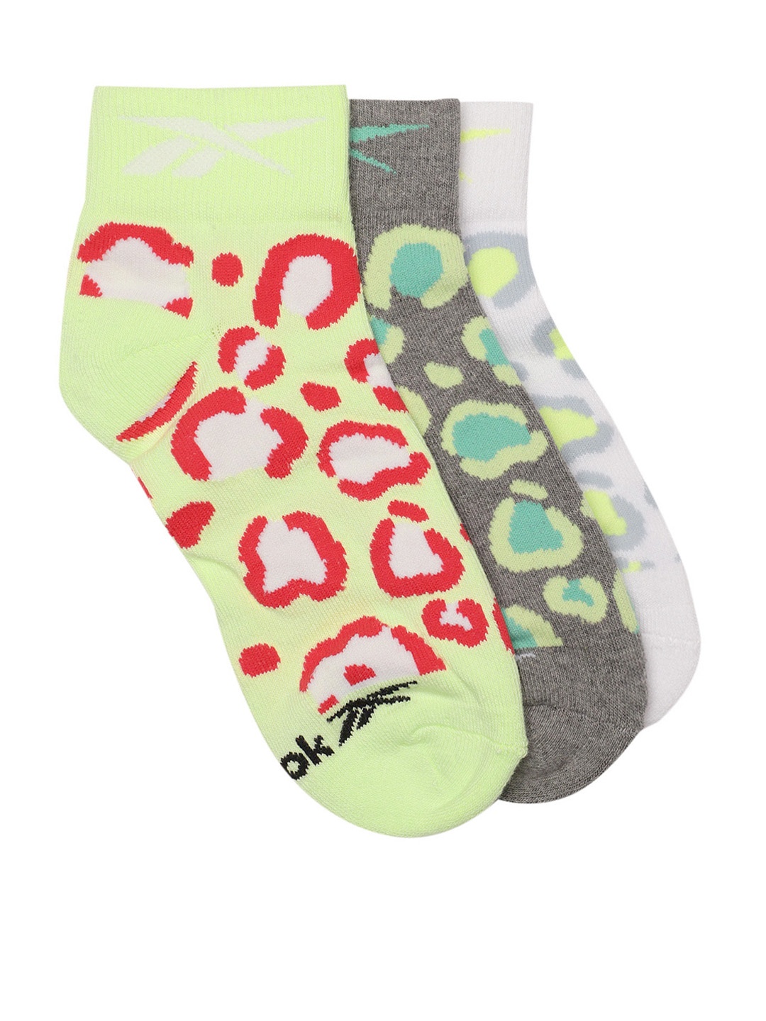 

Reebok Unisex Pack of 3 Patterned Ankle-Length LS Print Midcut Socks, Yellow