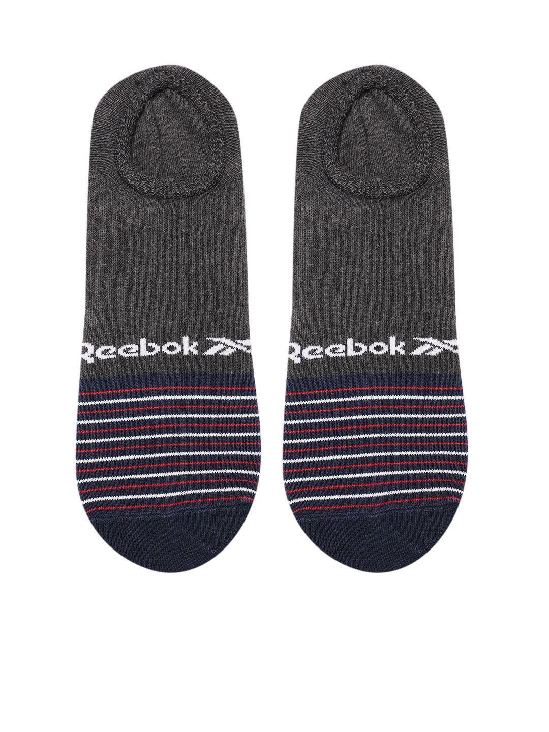 

Reebok Unisex Striped Ankle-Length Rbk Candy Socks, Grey