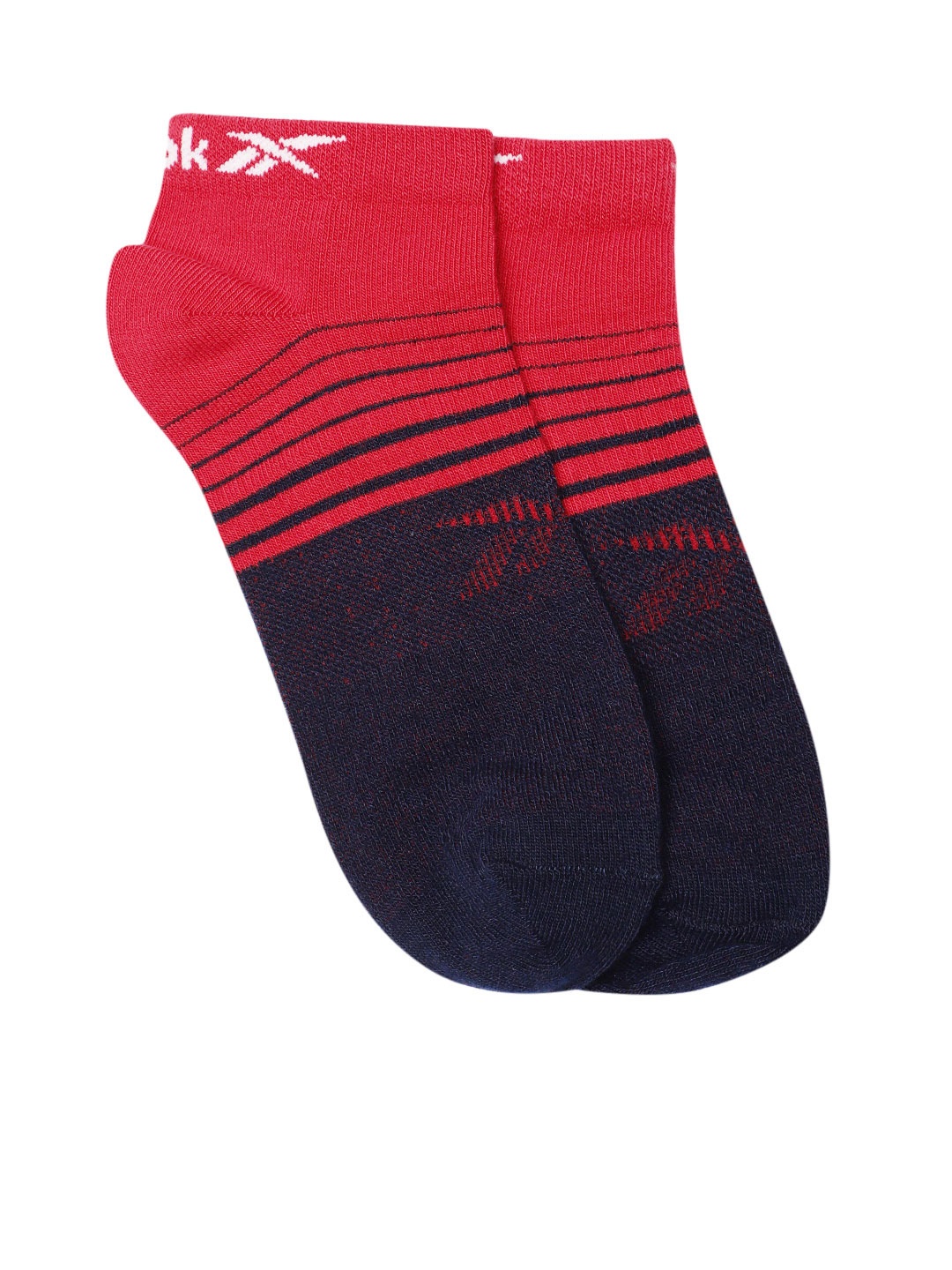

Reebok Unisex Striped Quick Dry Run Ankle Length Socks, Red