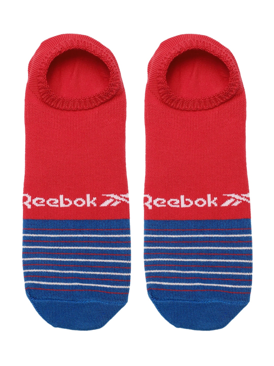 

Reebok Unisex Striped Ankle-Length Rbk Candy Socks, Red