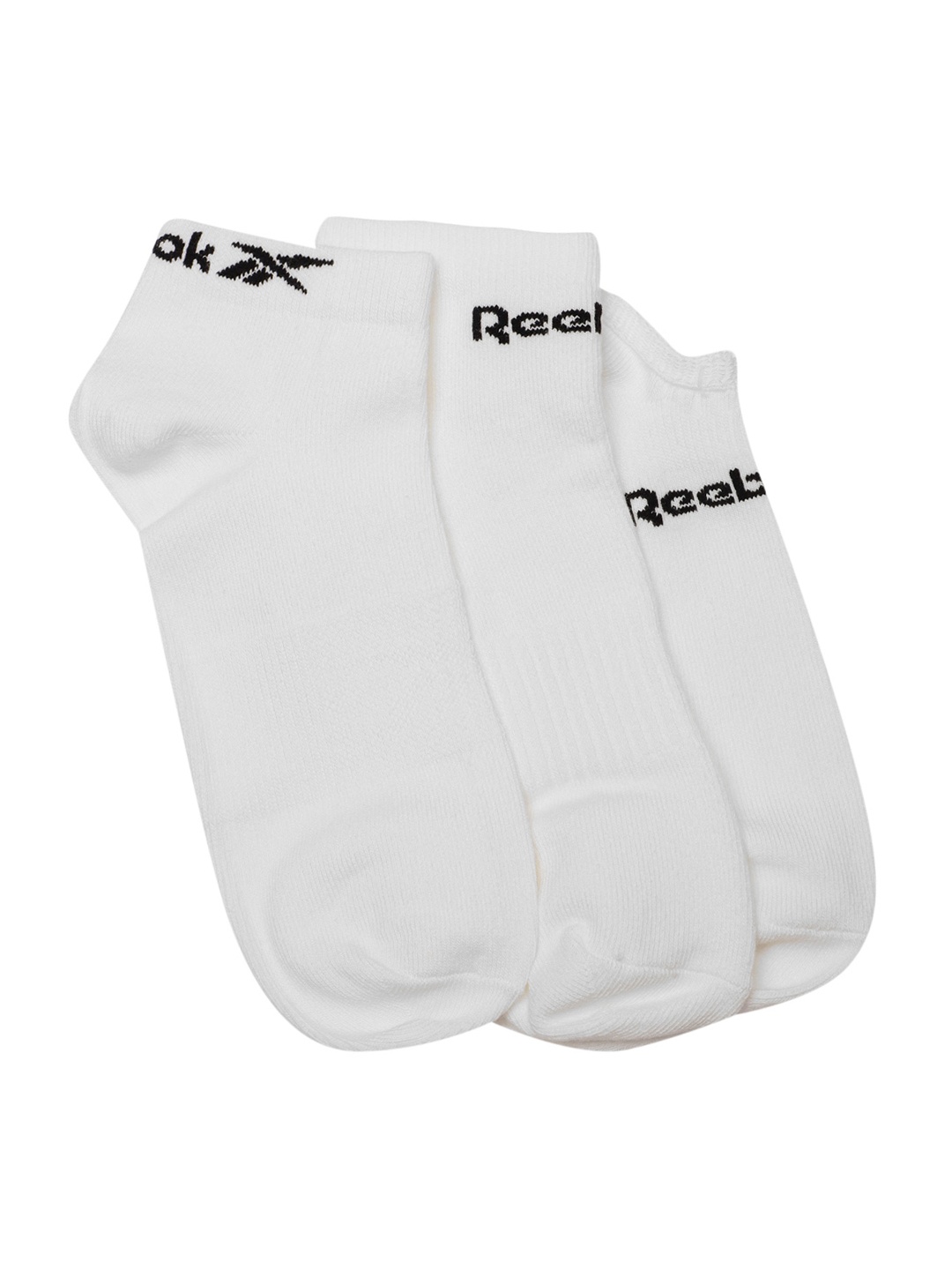 

Reebok Unisex Pack of 3 Brand Logo Patterned Ankle-Length All Purpose Socks, White