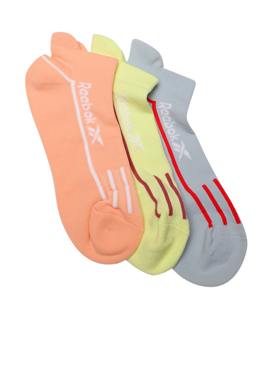 

Reebok Women Pack of 3 Brand Logo Patterned Pull-up Lowcut Ankle-Length Socks, Fluorescent green