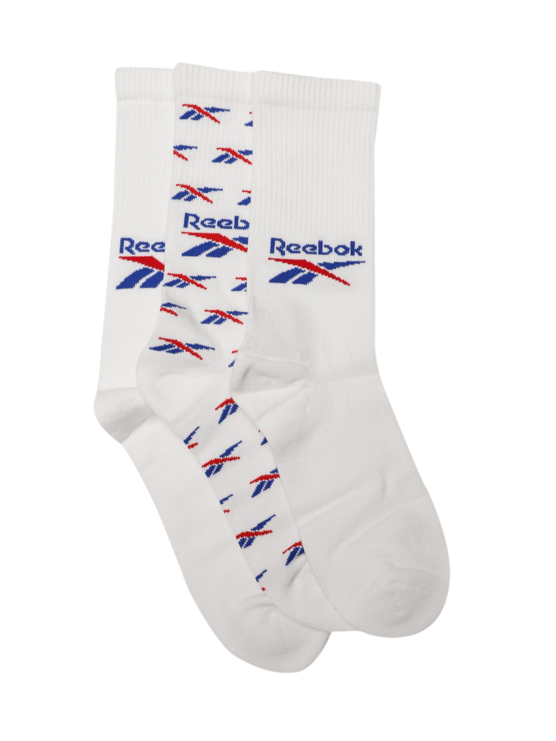 

Reebok Men Pack of 3 Brand Logo Patterned CL Crew Socks, White