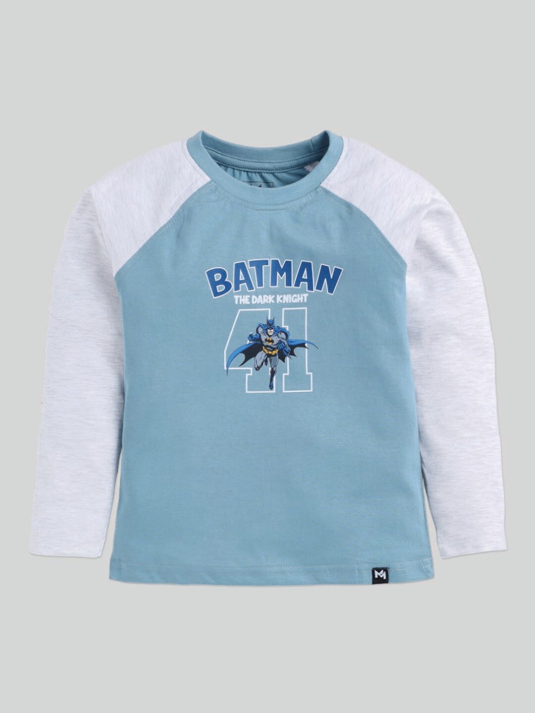 

Minute Mirth Boys Round Neck Sports Batman Colourblocked Cotton T-shirt, Blue