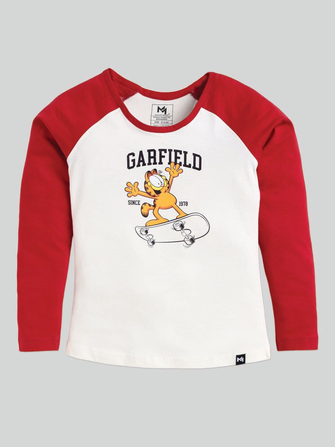 

Minute Mirth Girls Garfield Printed Cotton Top, Maroon