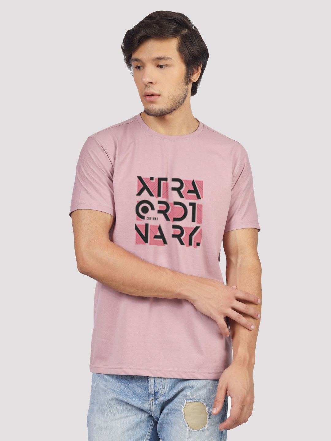 

Greylongg Typography Printed T-shirt, Purple