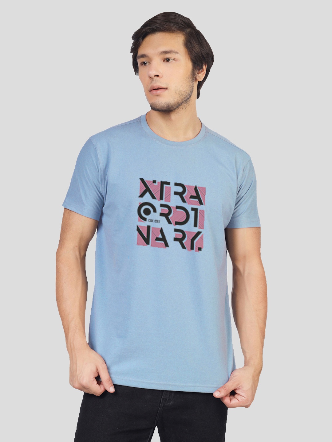 

Greylongg Typography Printed T-shirt, Blue