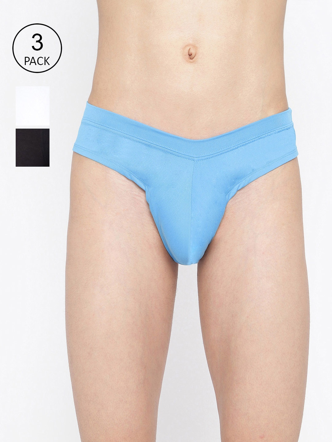 

La Intimo Pack Of 3 Mid-Rise Anti-Microbial Basic Briefs LISS030C, Blue