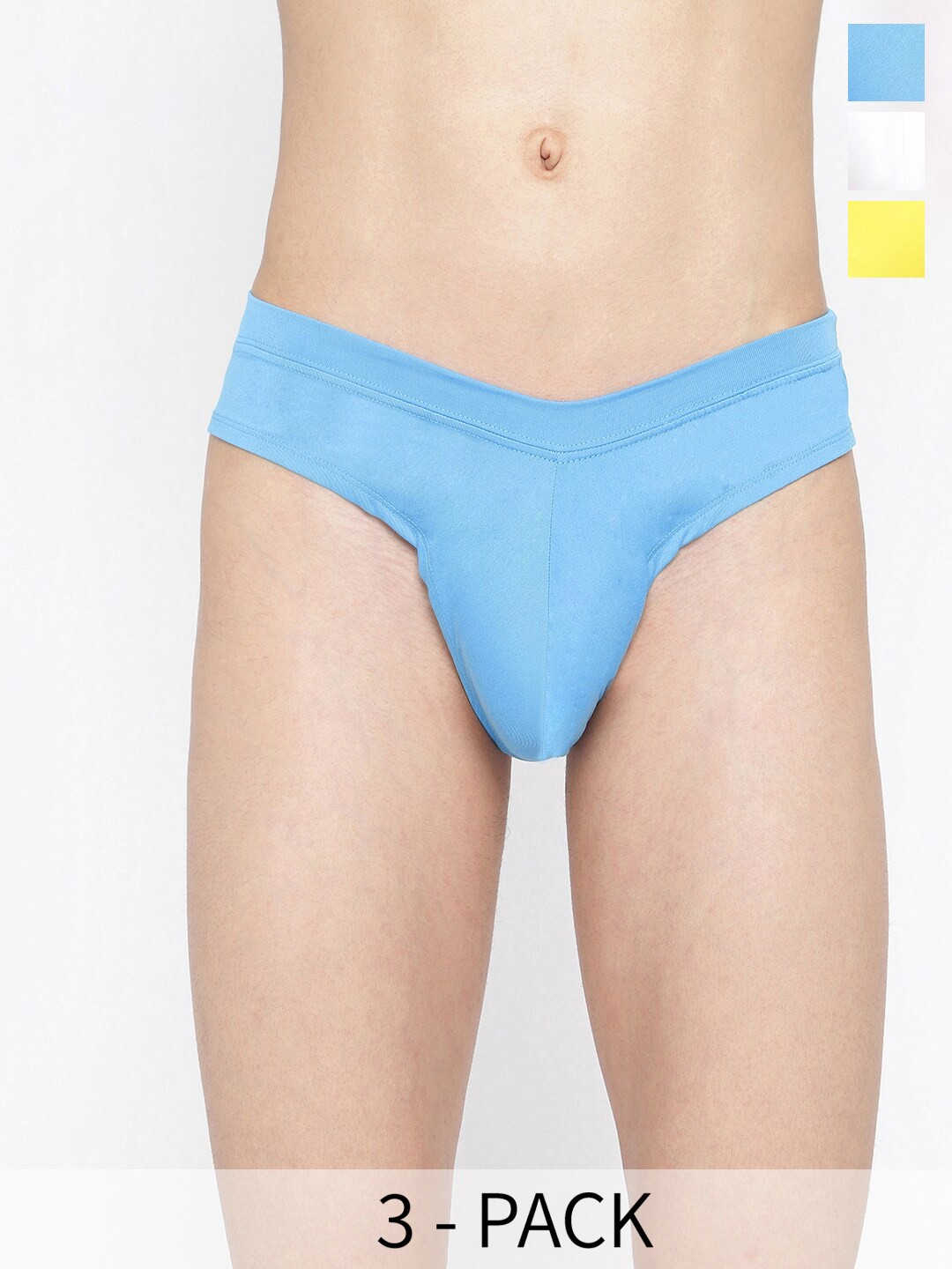 

La Intimo Pack Of 3 Mid-Rise Anti-Microbial Basic Briefs LISS030C, Blue