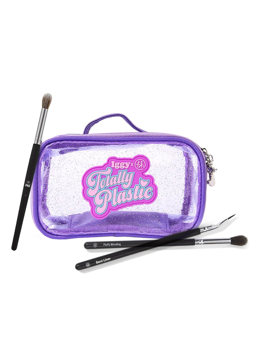 

BH COSMETICS 3 Pcs Eyeconic Makeup Brush Set With Cosmetic Pouch, Black