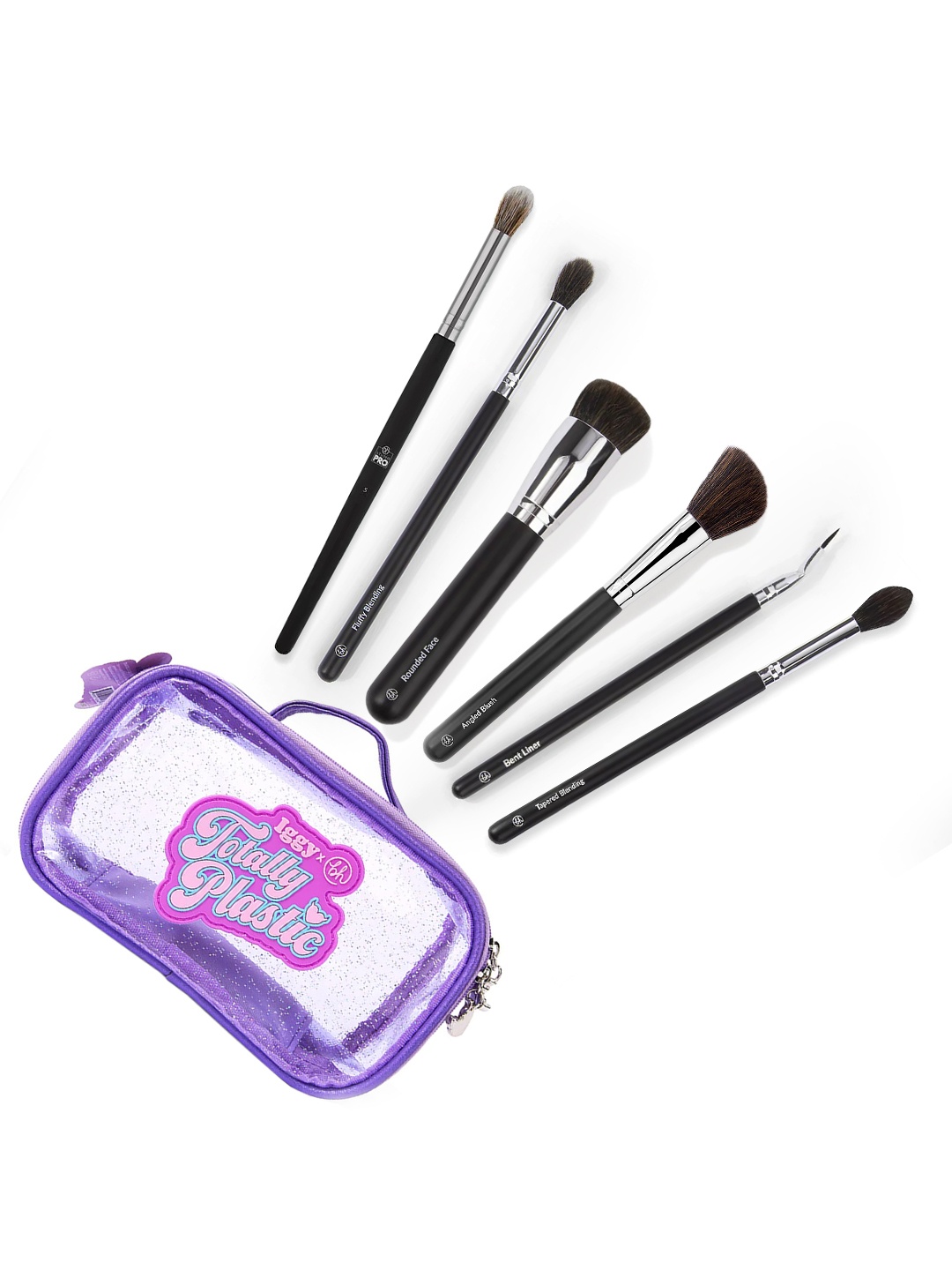 

BH COSMETICS 6 Pcs Fundamental Bundle Makeup Brush Set With Cosmetic Pouch, Black