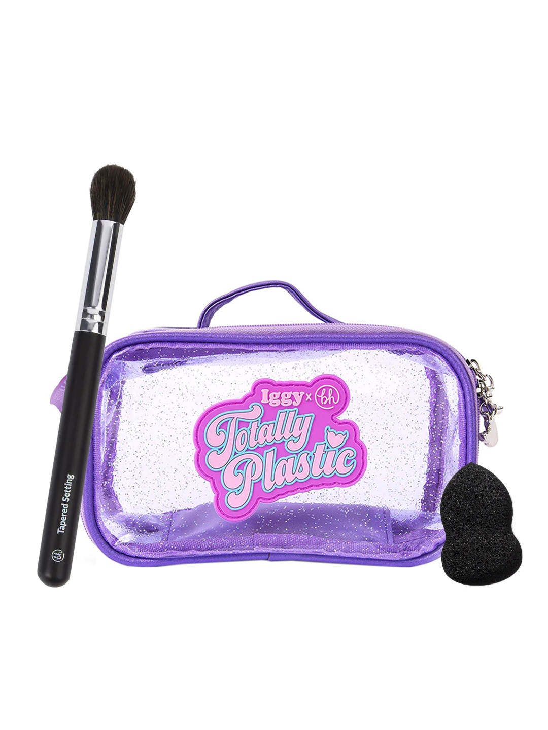 

BH COSMETICS Bake To Perfection Tapered Setting Brush & Studio Pro Sponge With Pouch, Black