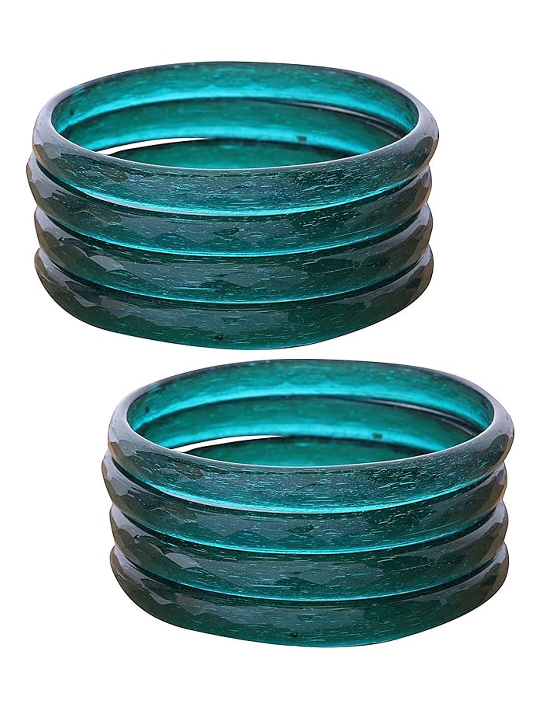 

NMII Set of 8 Textured Glossy Bangles, Blue