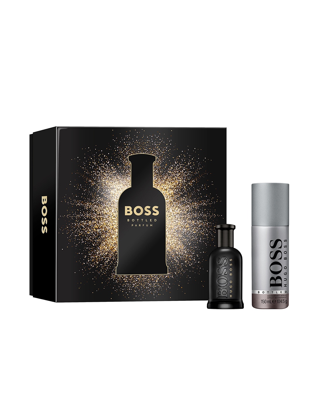 

BOSS Men Bottled Parfum Eau De Parfum 50ml With Deodorant Spray 104.5g, Black