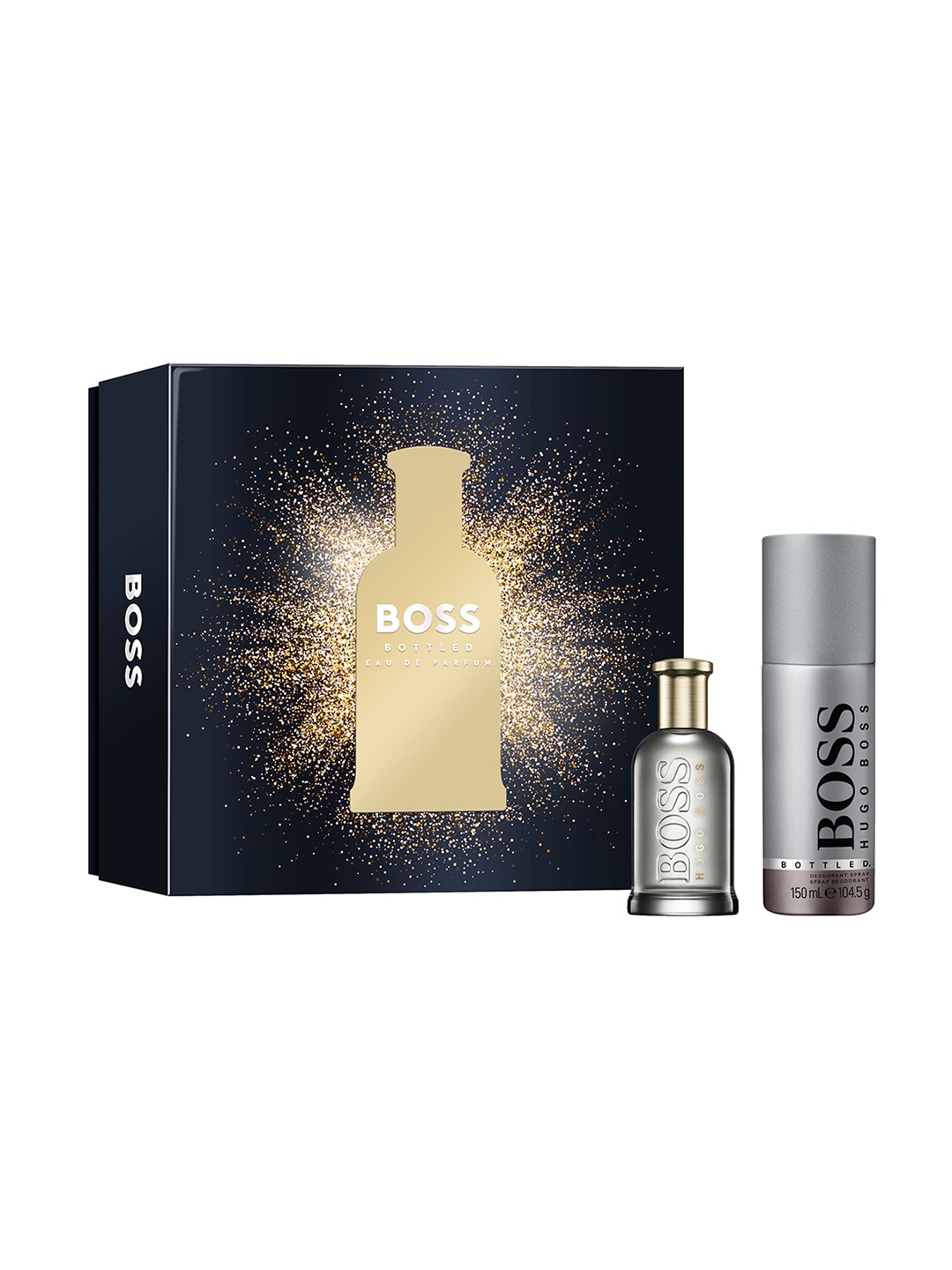 

BOSS Men Bottled Eau De Parfum 50ml With Deodorant Spray 104.5g, Navy blue