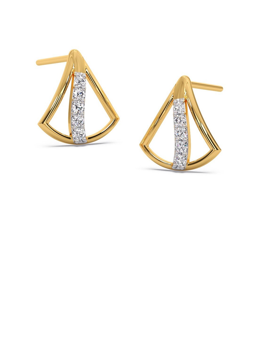

CANDERE A KALYAN JEWELLERS COMPANY 14KT Gold Diamond Studded Earrings-0.6gm