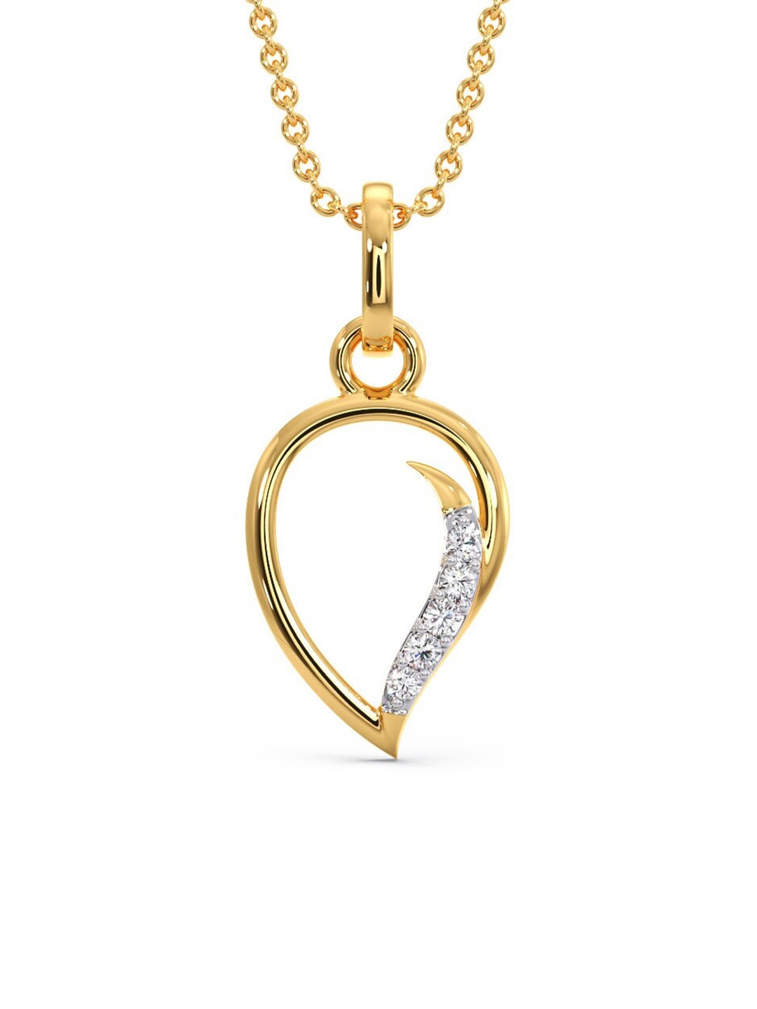 

CANDERE A KALYAN JEWELLERS COMPANY 14KT Gold Mango Shaped Diamond Pendant-0.34gm