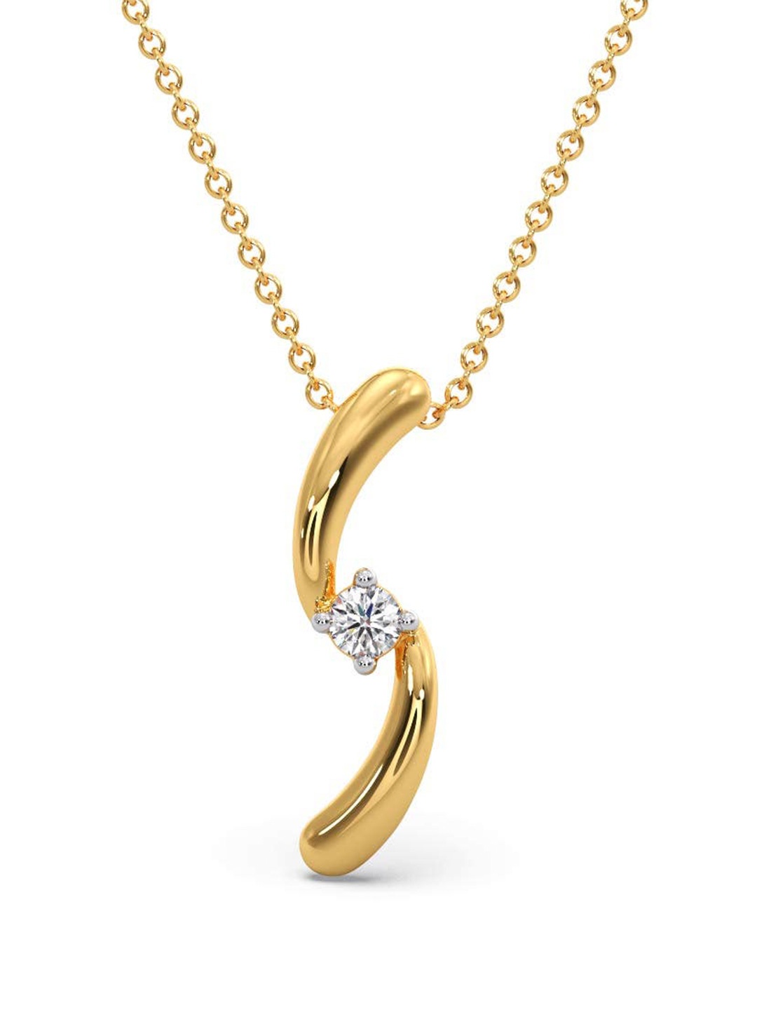 

CANDERE A KALYAN JEWELLERS COMPANY 18KT Gold Diamond Pendant-0.35gm