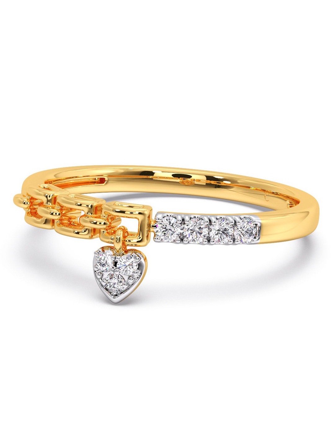

CANDERE A KALYAN JEWELLERS COMPANY 14KT Gold Diamond Studded Ring-1.39gm