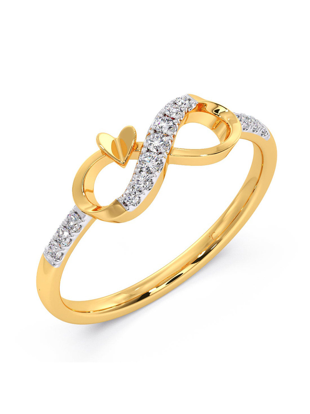 

CANDERE A KALYAN JEWELLERS COMPANY BIS Hallmark 14KT Gold Diamond Studded Ring-1.31gm