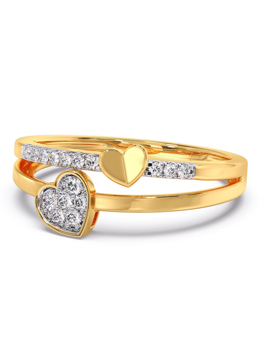

CANDERE A KALYAN JEWELLERS COMPANY BIS Hallmark 14KT Gold Diamond Studded Ring-1.91gm