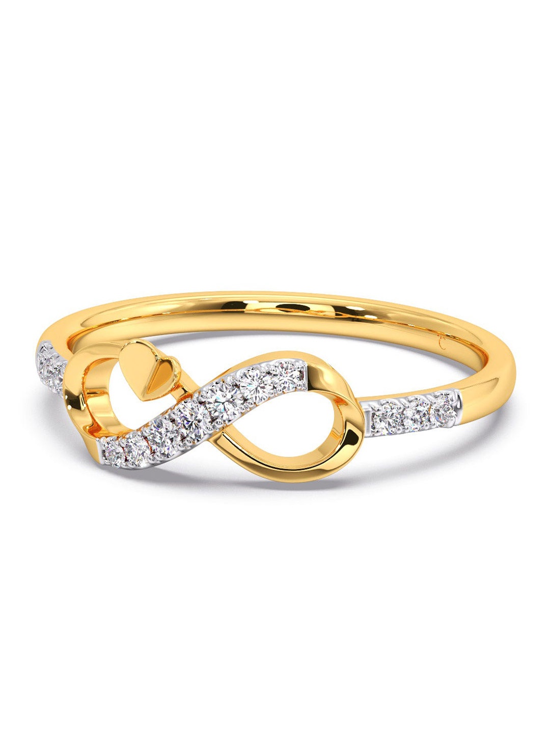 

CANDERE A KALYAN JEWELLERS COMPANY 14KT Gold Diamond Studded Ring-1.5gm