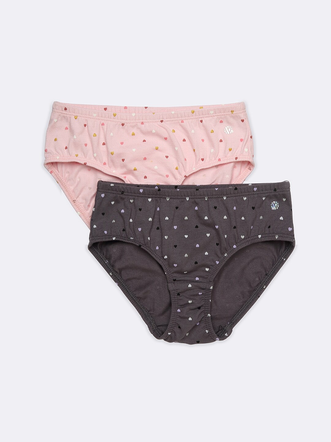 

Van Heusen Girls Pack Of 2 Assorted Conversational Printed Cotton Hipster Briefs