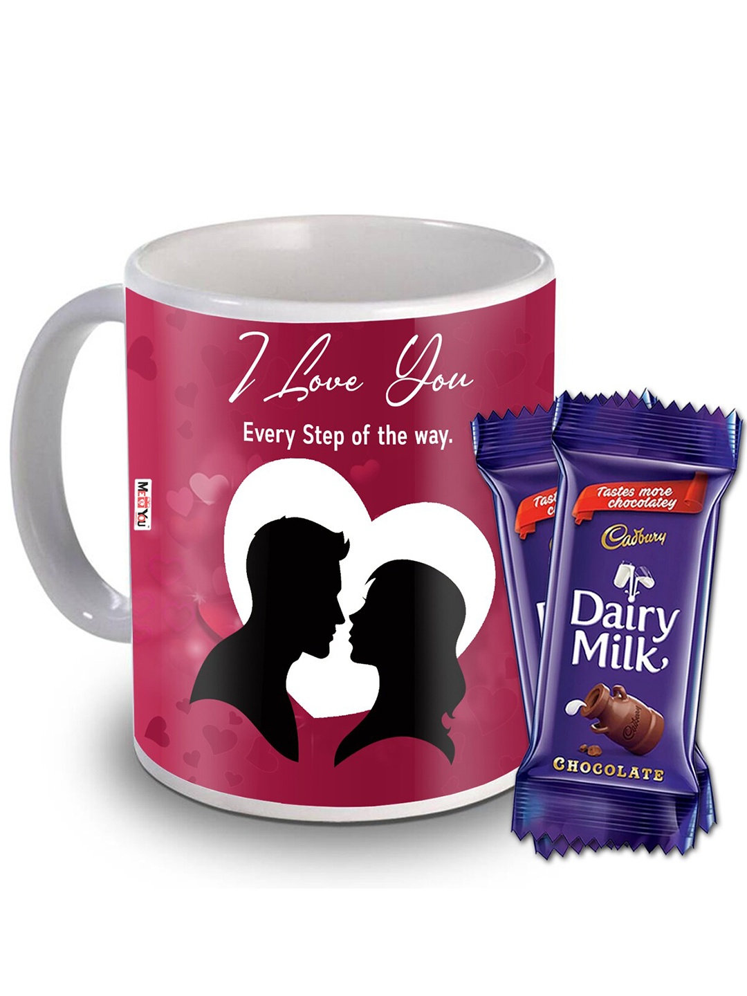 

ME & YOU Red & Blue 3 Pieces Ceramic Printed Valentine Day Home Gift Set