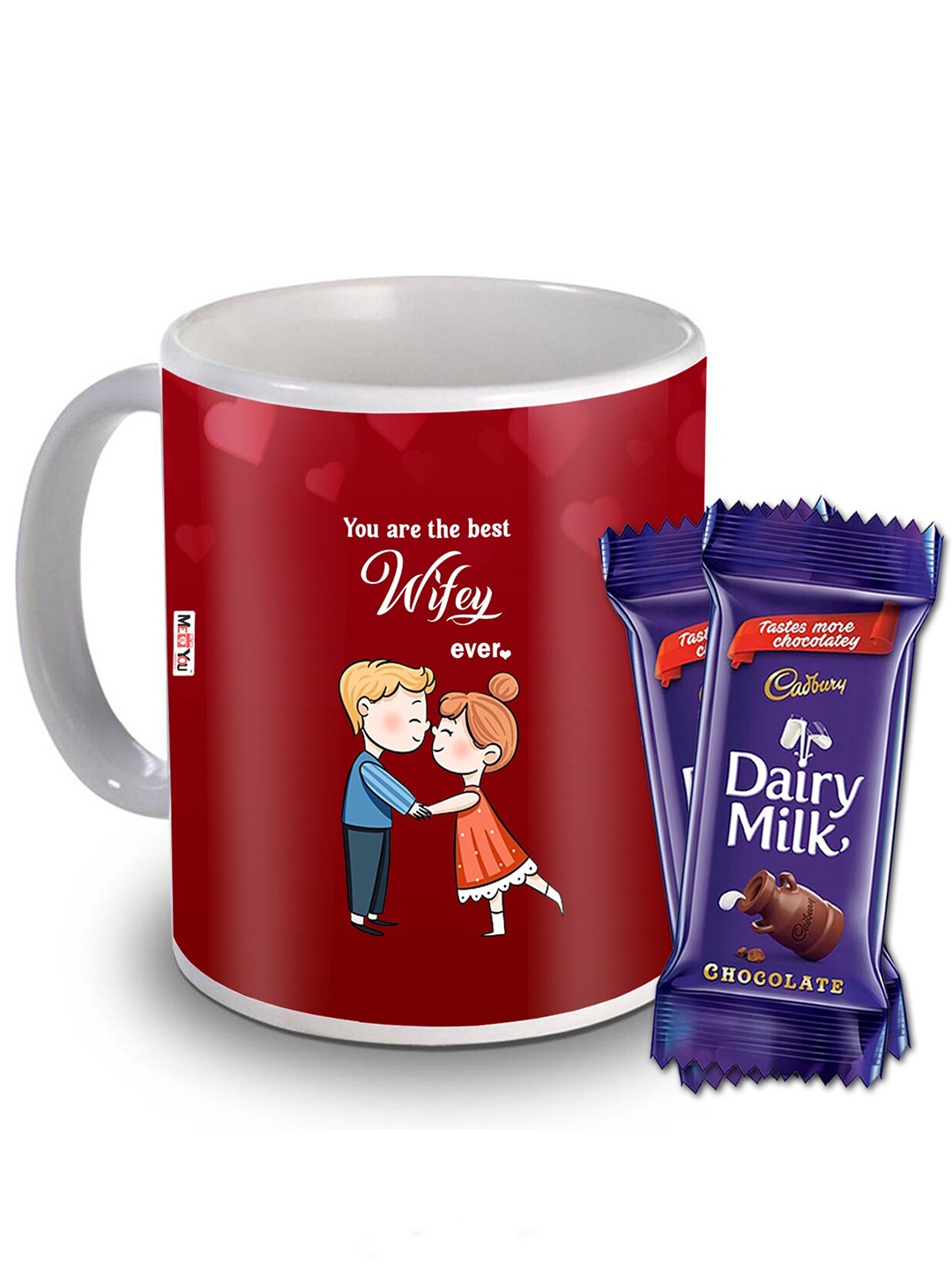 

ME & YOU Red & White 3 Pieces Ceramic Valentine Day Home Gift Sets